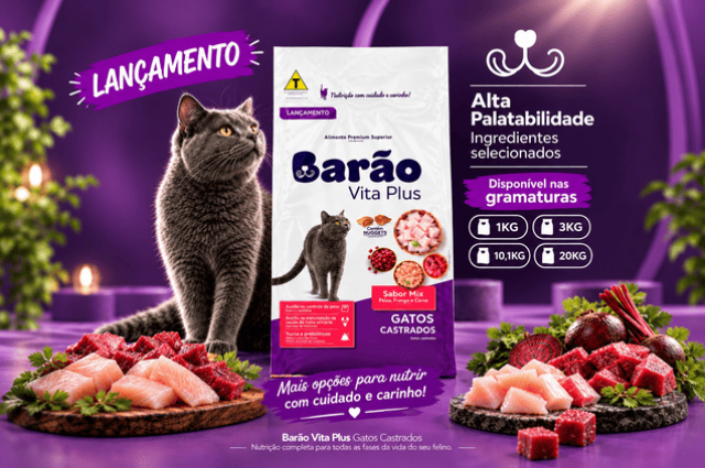 Nova Barão Vita Plus Gatos Castrados